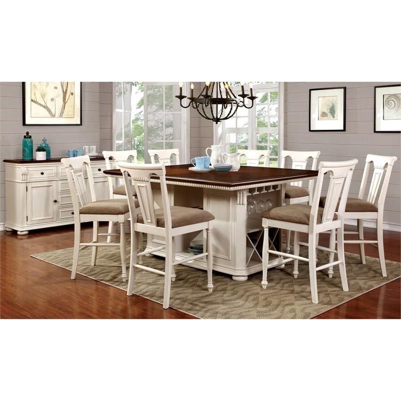 White Counter Height Dining Tables Within Best And Newest Furniture Of America Hendrix Solid Wood Counter Height (View 16 of 20)