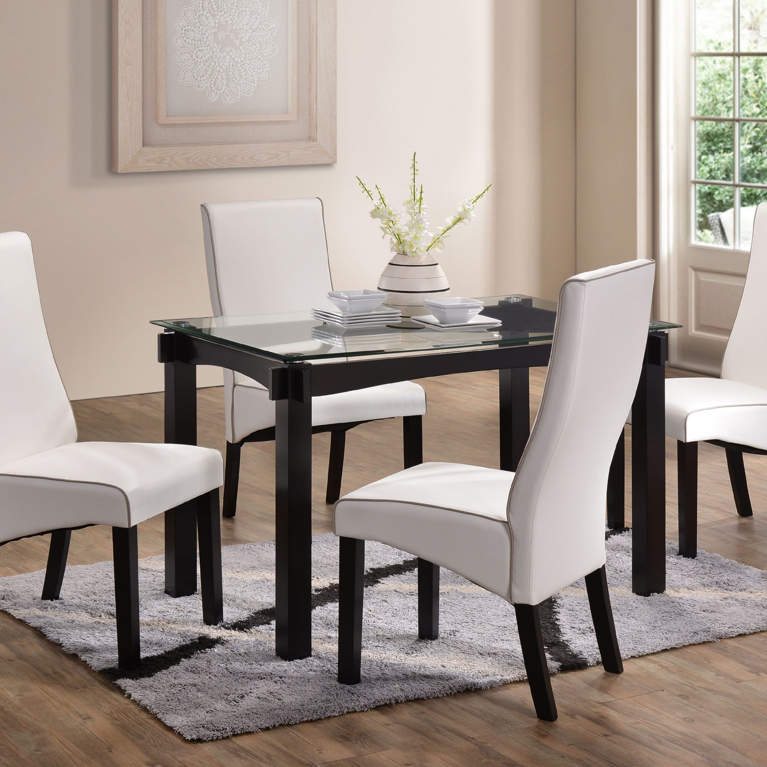 White Rectangular Dining Tables Throughout Most Recent Eugene 5 Piece Dining Set, 47" Rectangular, Transitional (View 5 of 20)