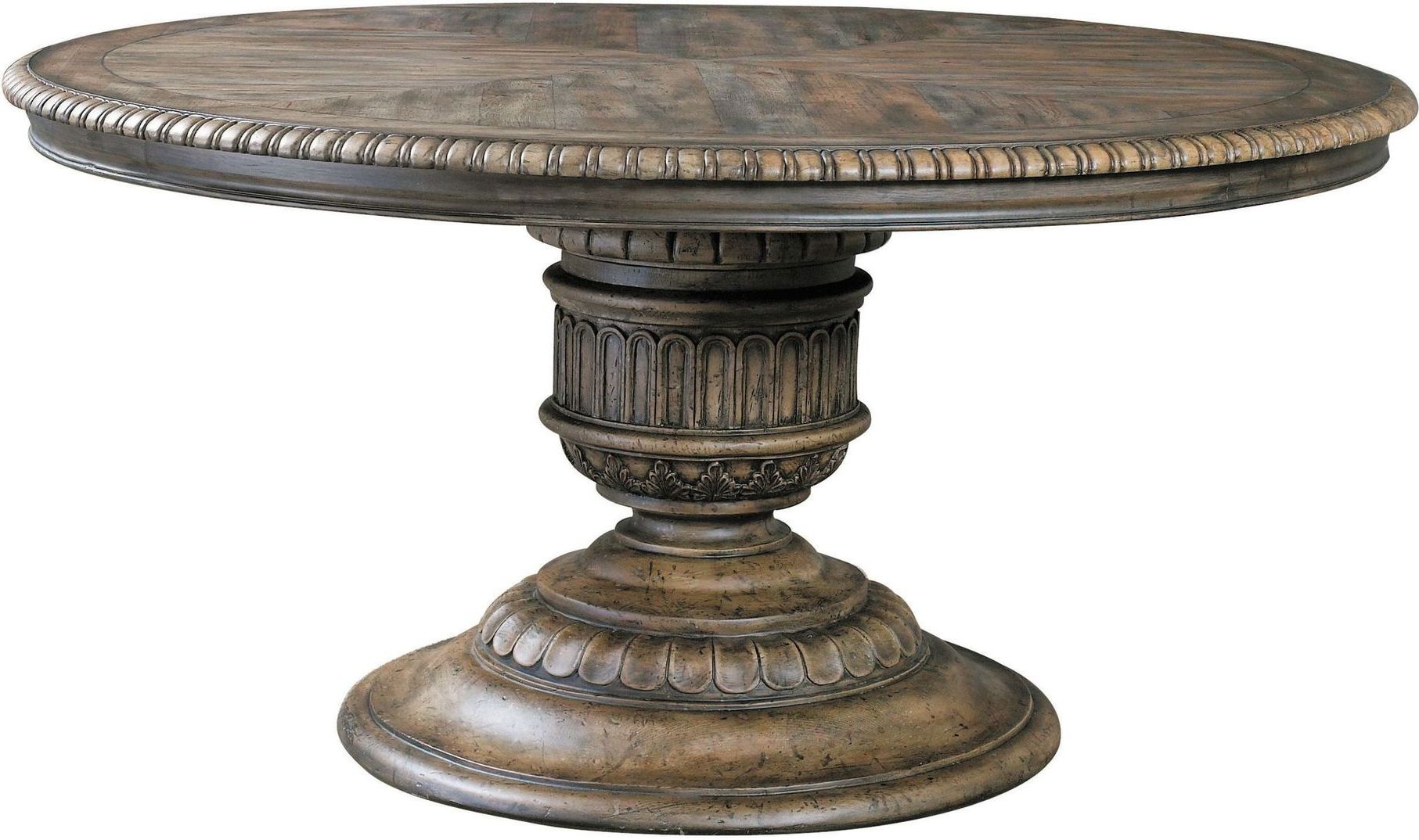 Widely Used Vintage Brown 48 Inch Round Dining Tables With Daphne Round Dining Table W/ Antique Urn Inspired Base (View 13 of 20)