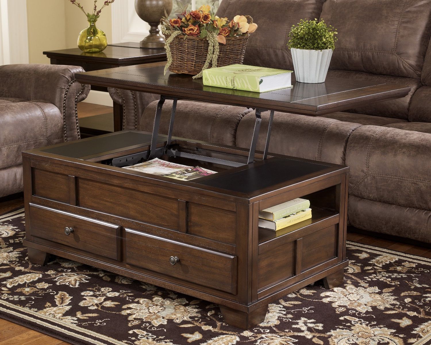 11 Trunk Style Coffee Table Set Pics Pertaining To Favorite Espresso Wood Storage Coffee Tables (View 5 of 20)