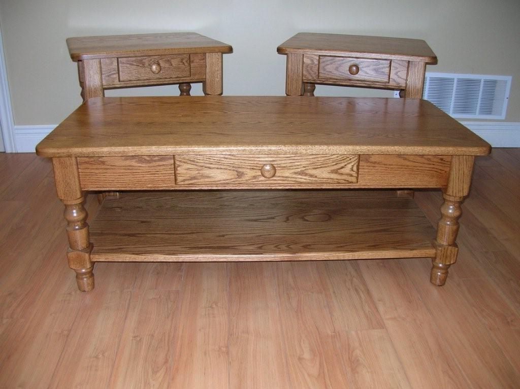 13 Mission Solid Oak 3 Piece Coffee And End Table Set Gallery With Popular 3 Piece Coffee Tables (View 17 of 20)