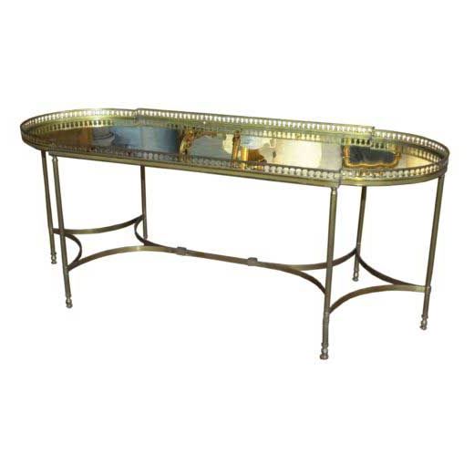 2019 Antique Mirror Cocktail Tables Pertaining To Vintage French Brass And Mirrored Cocktail Table W (View 13 of 20)