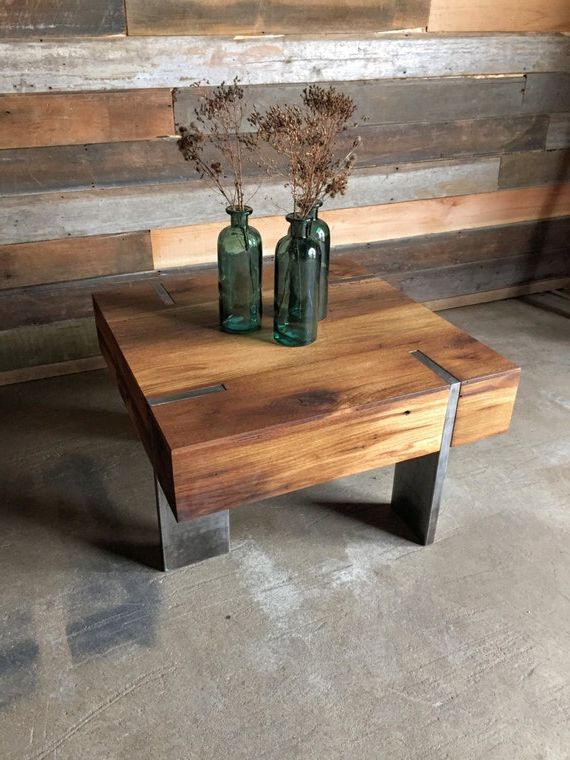 2019 Barnwood Coffee Tables Regarding Small Modern Reclaimed Wood Coffee Table (View 14 of 20)