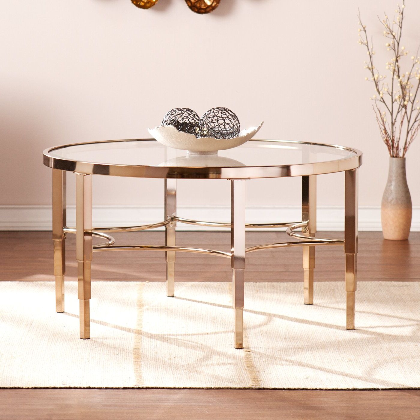 2019 Gold Coffee Tables With House Of Hampton Herione Metallic Gold Coffee Table (View 6 of 20)