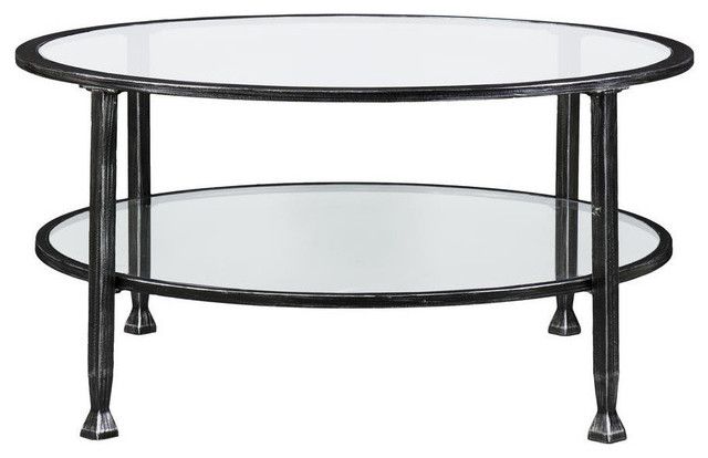 2019 Metallic Silver Cocktail Tables In Jaymes Metal/glass Round Cocktail Table – Contemporary (View 8 of 20)