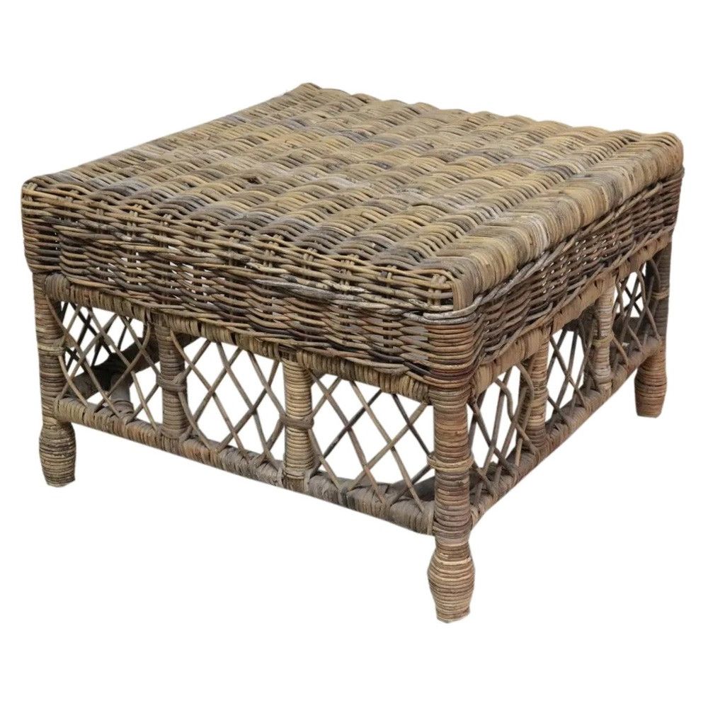 2019 Natural Woven Banana Coffee Tables Within Aman Rattan Square Coffee Table Natural (Gallery 15 of 20)