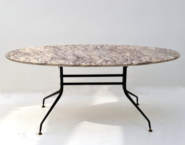 2020 Black Metal And Marble Coffee Tables Inside 1950s Italian Oval Marble Coffee Table On Black Metal (Gallery 19 of 20)