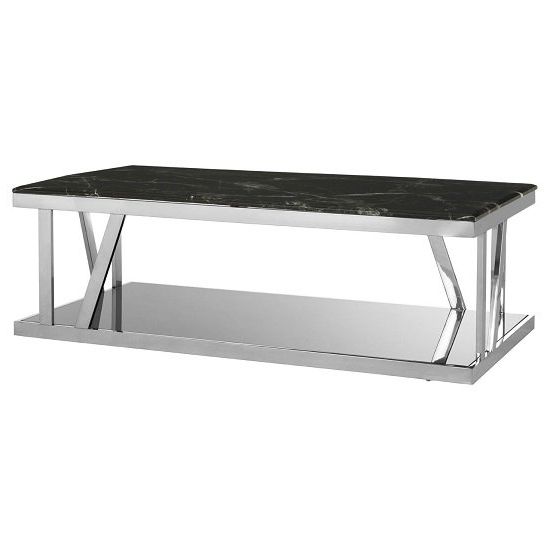 2020 Black Metal And Marble Coffee Tables Throughout Aruna Black Marble Top Coffee Table With Stainless Steel (View 14 of 20)