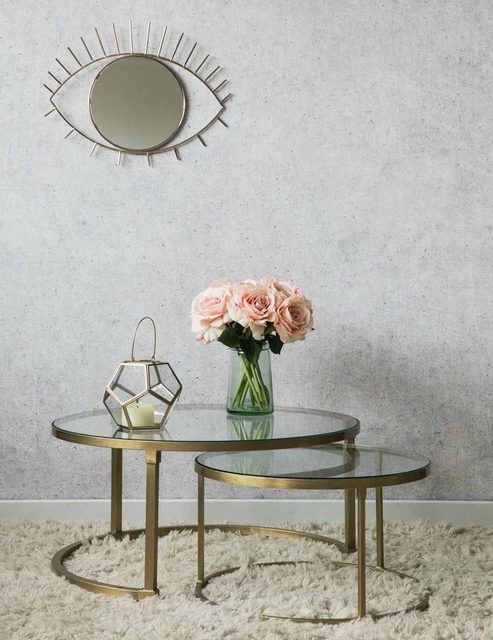 2020 Gray And Gold Coffee Tables Regarding Coco Nesting Round Glass Coffee Tables (View 10 of 20)