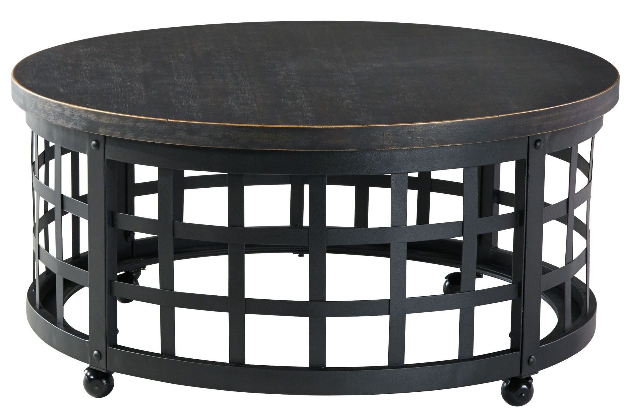 2020 Natural And Black Cocktail Tables With Marimon Round Cocktail Table From Ashley (t746 8 (Gallery 5 of 20)