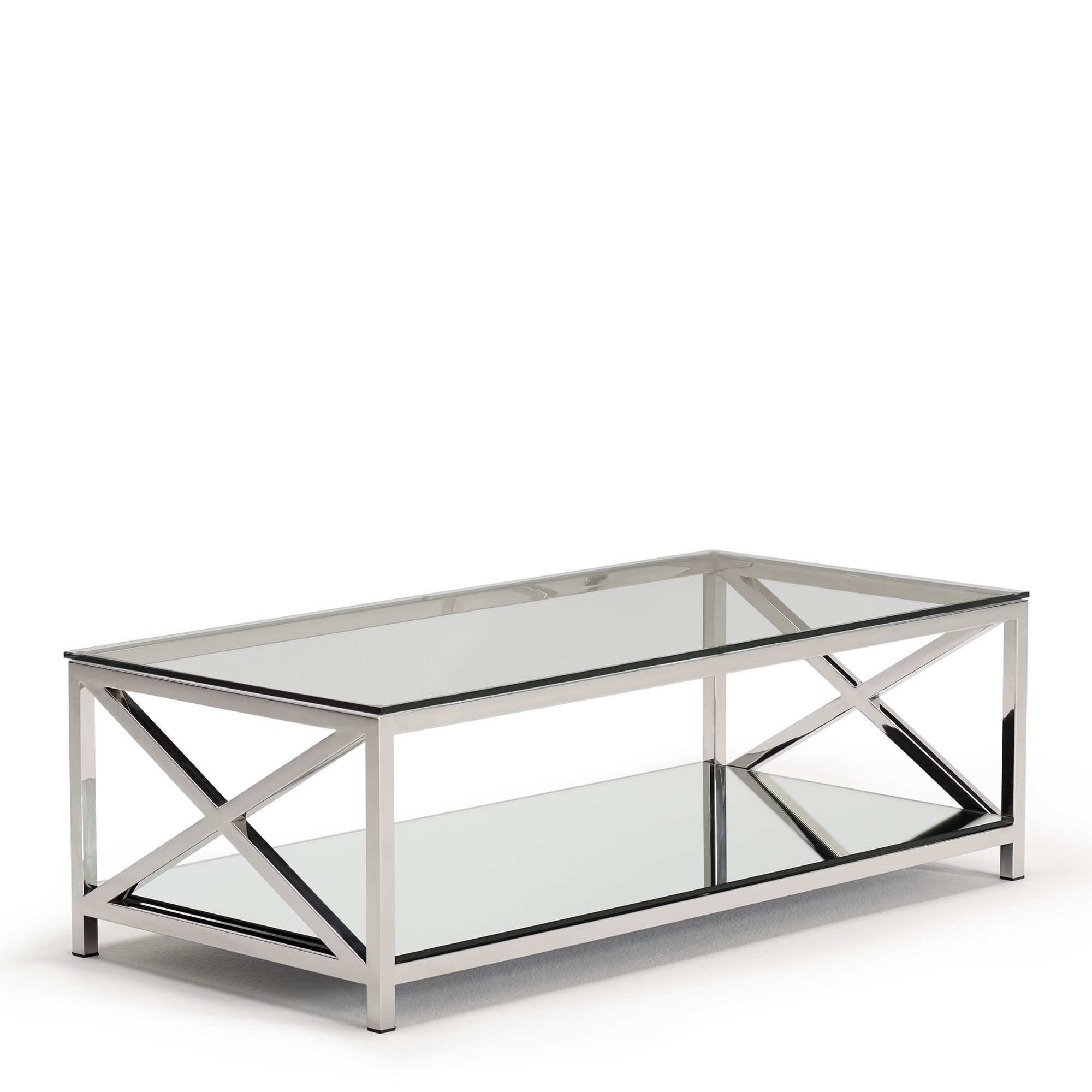 2020 Silver Stainless Steel Coffee Tables With Regard To Lucia – Coffee Table With Glass Top & Stainless Steel (Gallery 20 of 20)