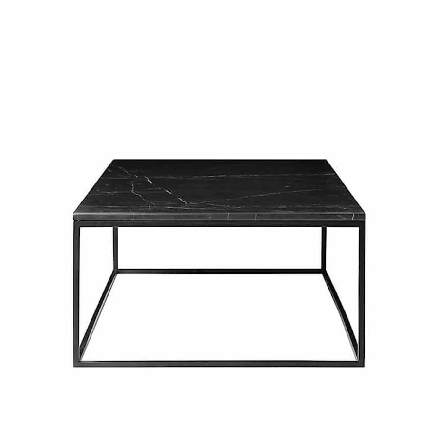 2020 Square Matte Black Coffee Tables Within Onix Square Marble Coffee Table With Black Base (Gallery 11 of 20)