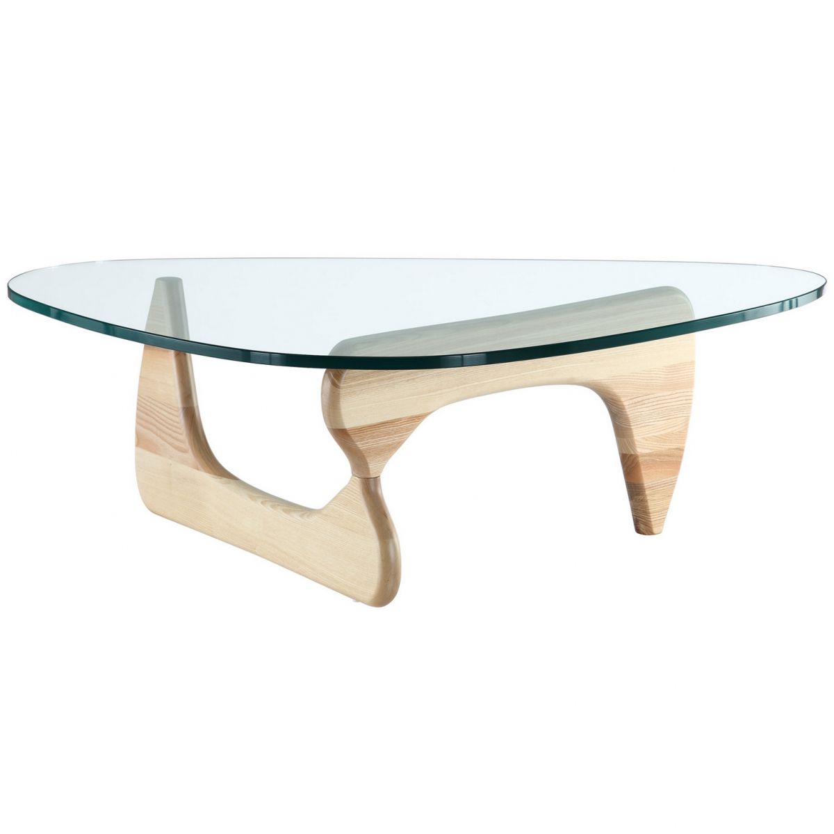 2020 White Triangular Coffee Tables Inside Triangle Coffee Table With Natural Wood Base (View 9 of 20)