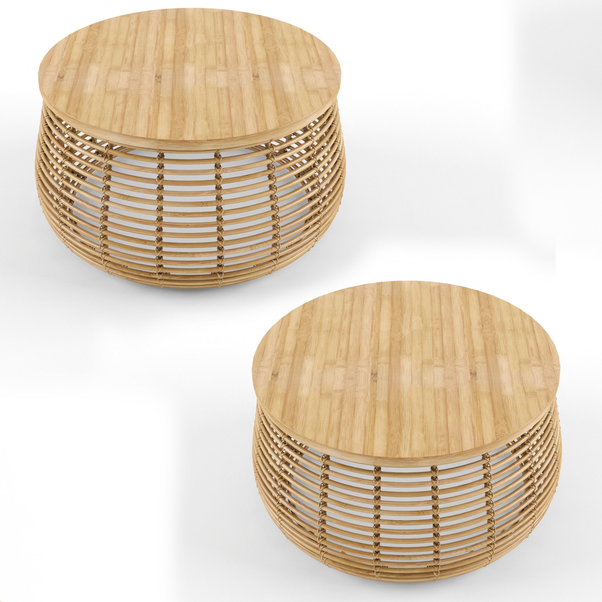 3d Natural Rattan Bamboo Coffee Table Hazel (Gallery 18 of 20)