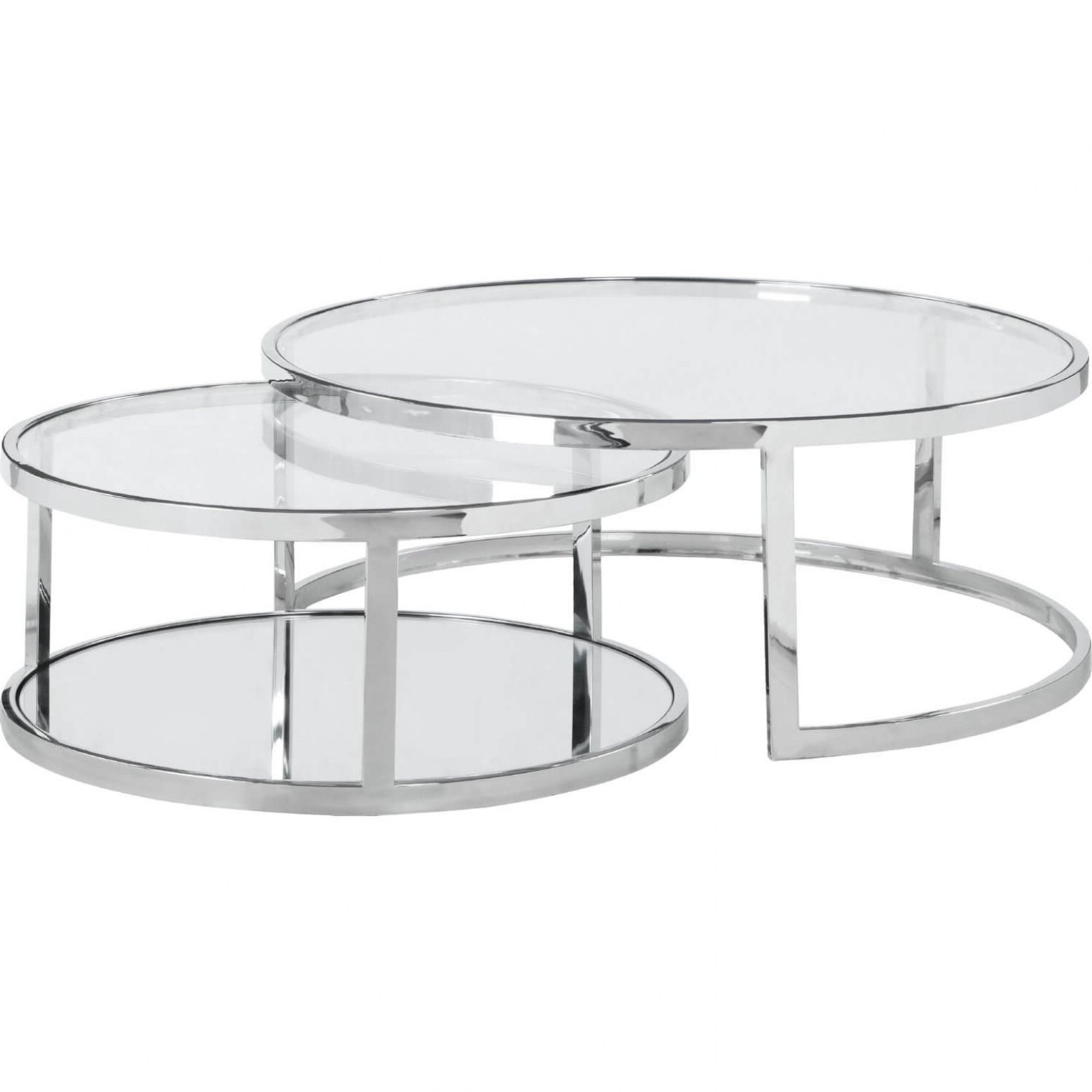 5509 35 Round Nesting Cocktail Table, Clear/polished With Famous Polished Chrome Round Cocktail Tables (Gallery 9 of 20)