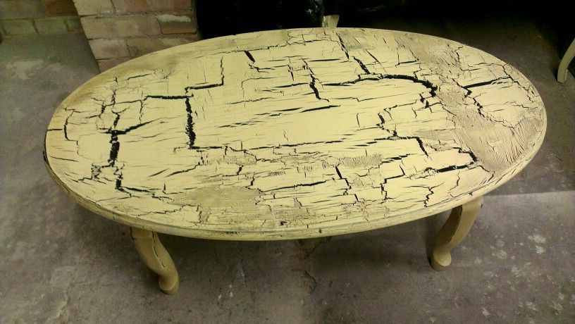 A Coffee Table Painted In Custard Cream & Protected In A Regarding Popular Cream And Gold Coffee Tables (View 15 of 20)