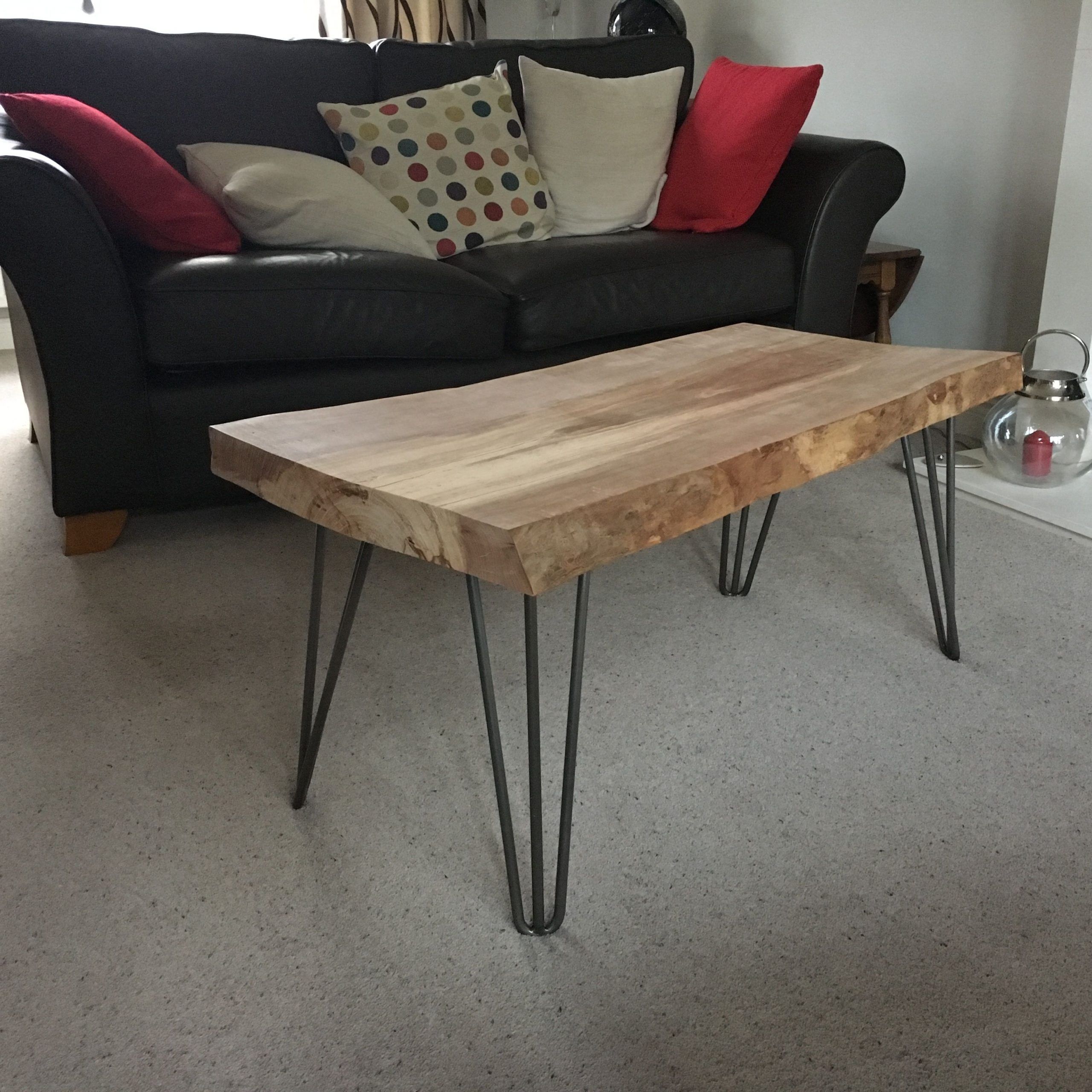 A Unique Coffee Table Made With A Solid Oak Block Of Wood Pertaining To Recent Metal And Oak Coffee Tables (View 3 of 20)