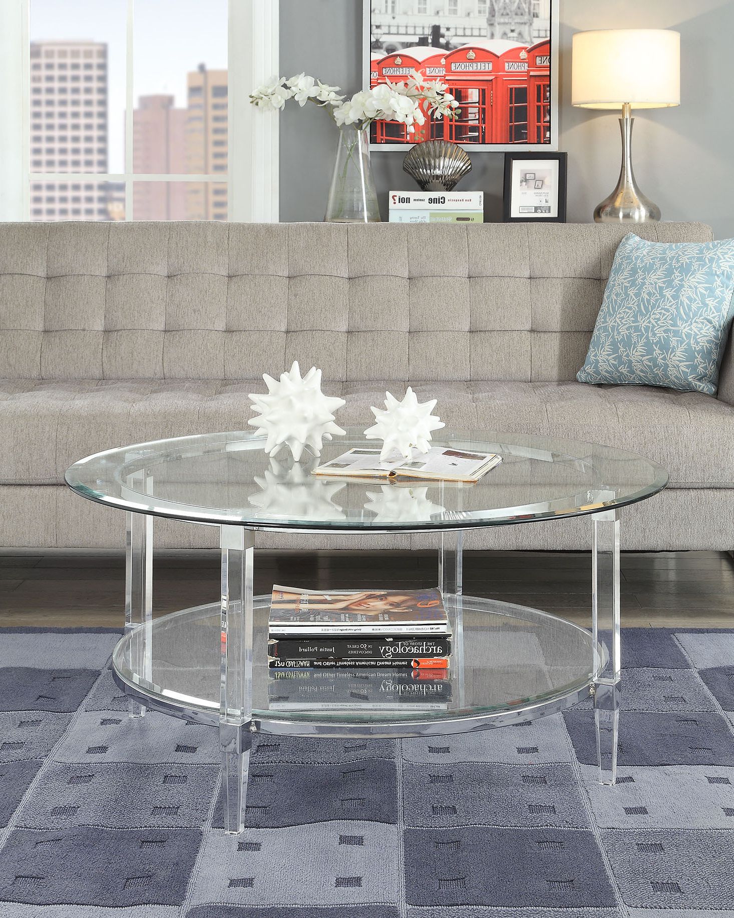 Acme Polyanthus Oval Coffee Table In Clear Acrylic And Intended For Best And Newest Clear Acrylic Coffee Tables (Gallery 4 of 20)