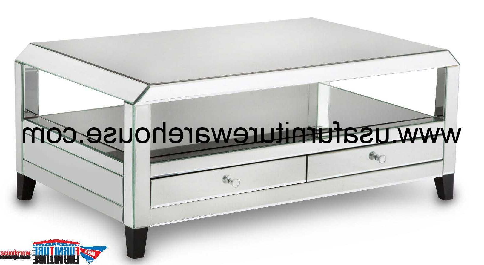Aico Mirrored Cocktail Table With Drawers For 2019 Mirrored And Silver Cocktail Tables (Gallery 19 of 20)