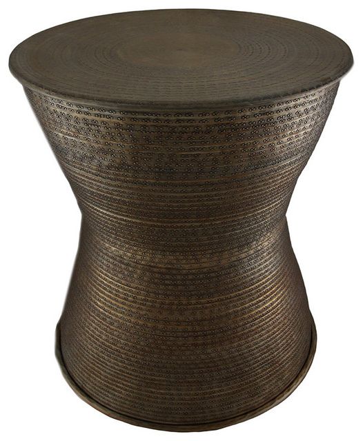 Antique Brass Hammered Finish Aluminum Accent Stool With Well Known Hammered Antique Brass Modern Cocktail Tables (Gallery 18 of 20)
