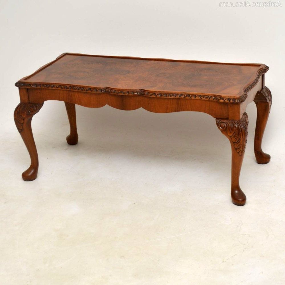 Antique Burr Walnut Coffee Table – Antiques Atlas With Well Known Antique Blue Wood And Gold Coffee Tables (Gallery 10 of 20)