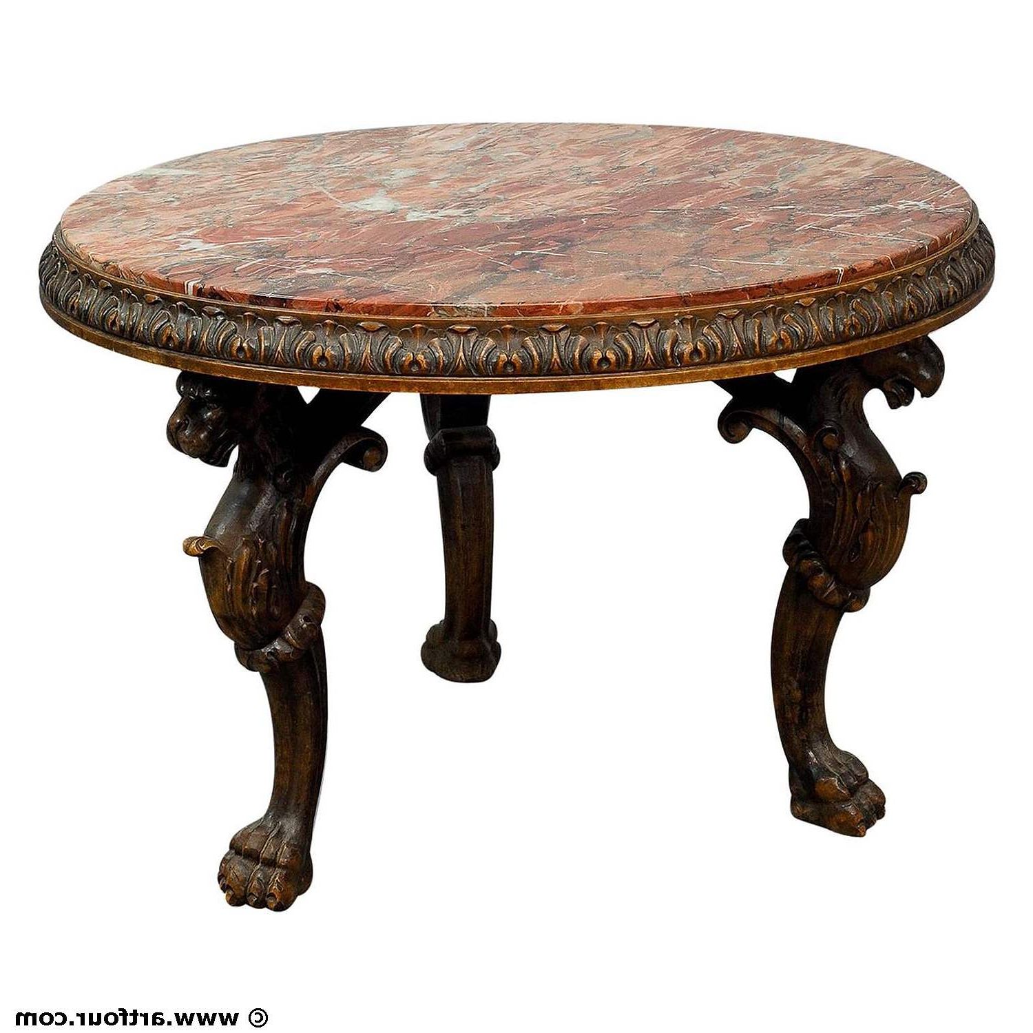 Antique Marble Cocktail Table With Carved Gargoyle Feet Within Most Current Antique Cocktail Tables (View 12 of 20)