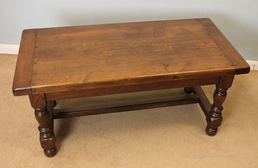 Antique Oak Coffee Table, Low Occasional Table – Antiques In Well Liked Vintage Gray Oak Coffee Tables (Gallery 17 of 20)