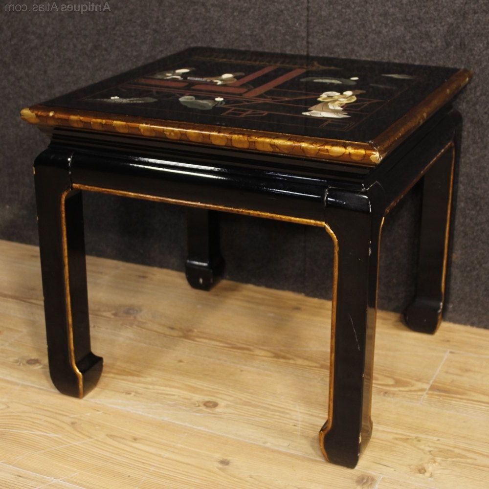 Antiques Atlas – French Coffee Table In Lacquered Wood In Trendy Antique Blue Wood And Gold Coffee Tables (View 6 of 20)