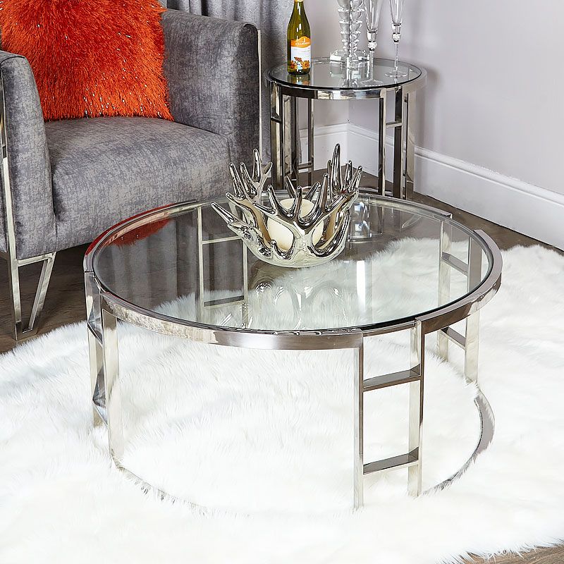 Atticus Chrome And Tempered Glass Coffee Table (View 11 of 20)