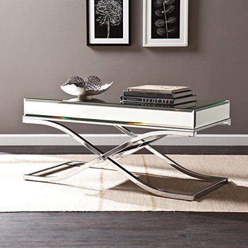 Ava Mirrored Cocktail Table – Chrome Southern Enterprises Throughout Most Recently Released Mirrored And Silver Cocktail Tables (View 18 of 20)