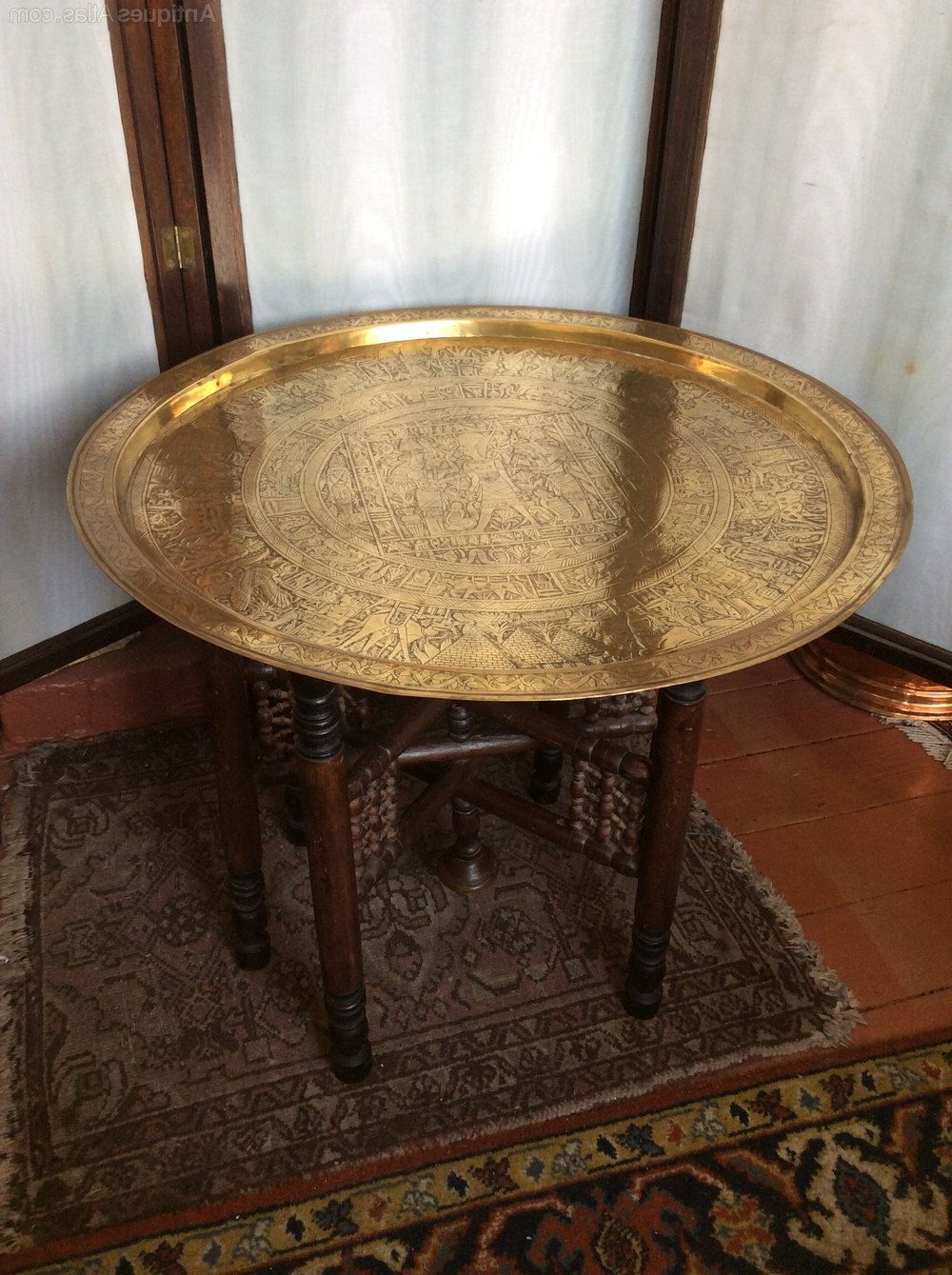 Benares Brass Top Coffee Table – Antiques Atlas For Most Popular Antique Brass Aluminum Round Coffee Tables (View 18 of 20)