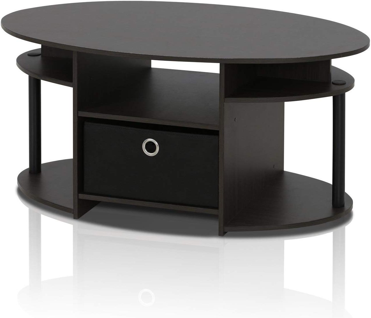 Best And Newest Aged Black Coffee Tables Inside Black Coffee Table With Storage, Wood Look Accent (View 11 of 20)