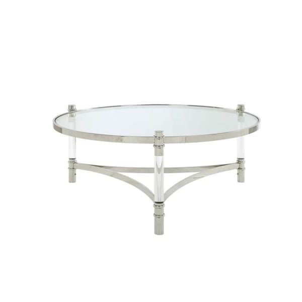 Best And Newest Glass And Stainless Steel Cocktail Tables With Shop Acrylic And Stainless Steel Round Coffee Table With (Gallery 13 of 20)