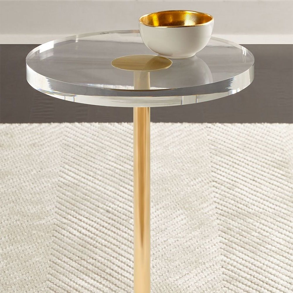 Best And Newest Gold And Clear Acrylic Side Tables With Acrylic Round Side Table Clear Stylish End Table Stainless (Gallery 2 of 20)