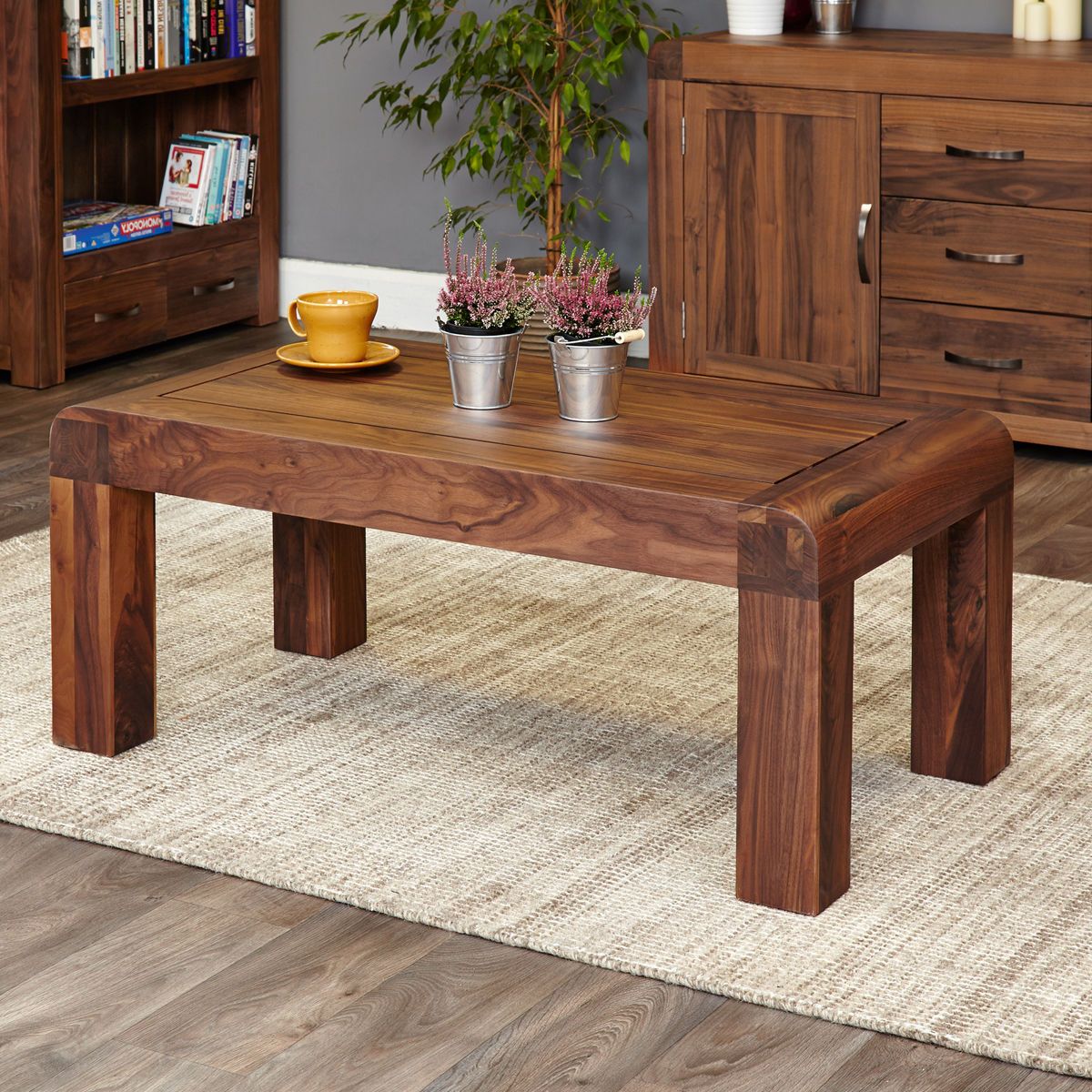 Best And Newest Hand Finished Walnut Coffee Tables With Shiro Walnut Medium Open Coffee Table – Wooden Furniture Store (View 4 of 20)