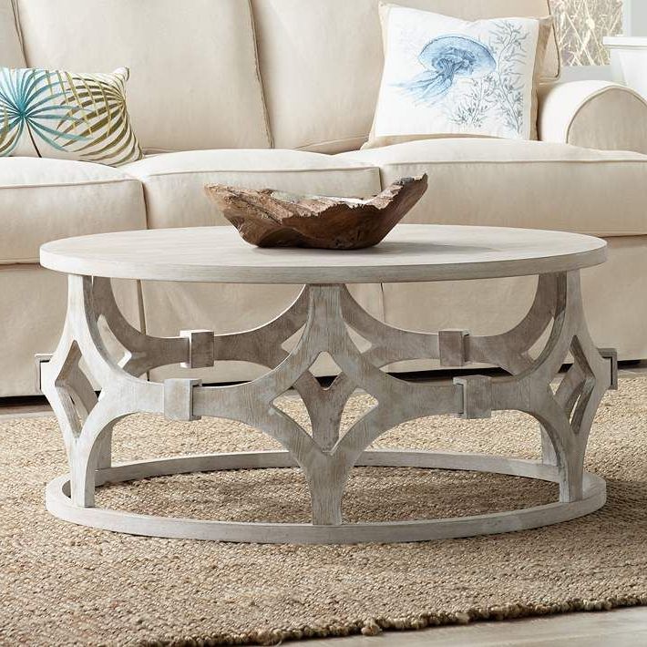 Best And Newest Oceanside White Washed Coffee Tables Inside Lanini 39 1/4" Wide Whitewash Coffee Table – #5w (View 16 of 20)