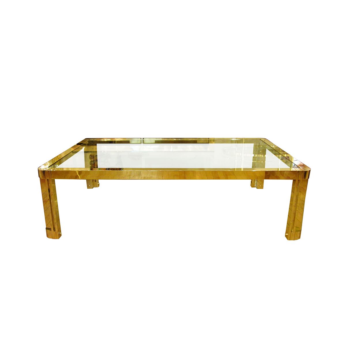 Best And Newest Rectangular Glass Top Coffee Tables Inside Large Rectangular Brass And Glass Coffee Table With (Gallery 20 of 20)