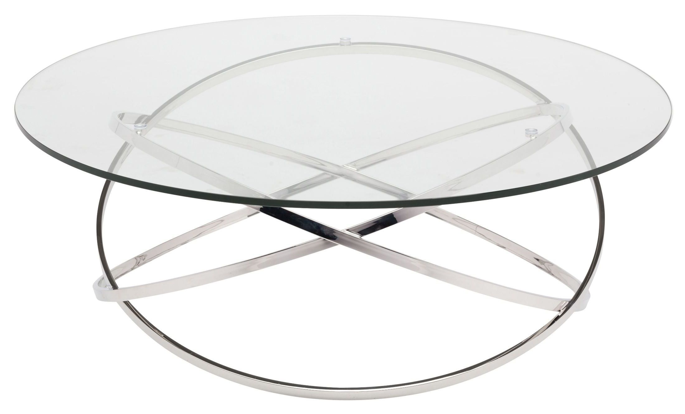 Best And Newest Silver Stainless Steel Coffee Tables For Corel Silver Clear Glass Coffee Table From Nuevo (Gallery 12 of 20)