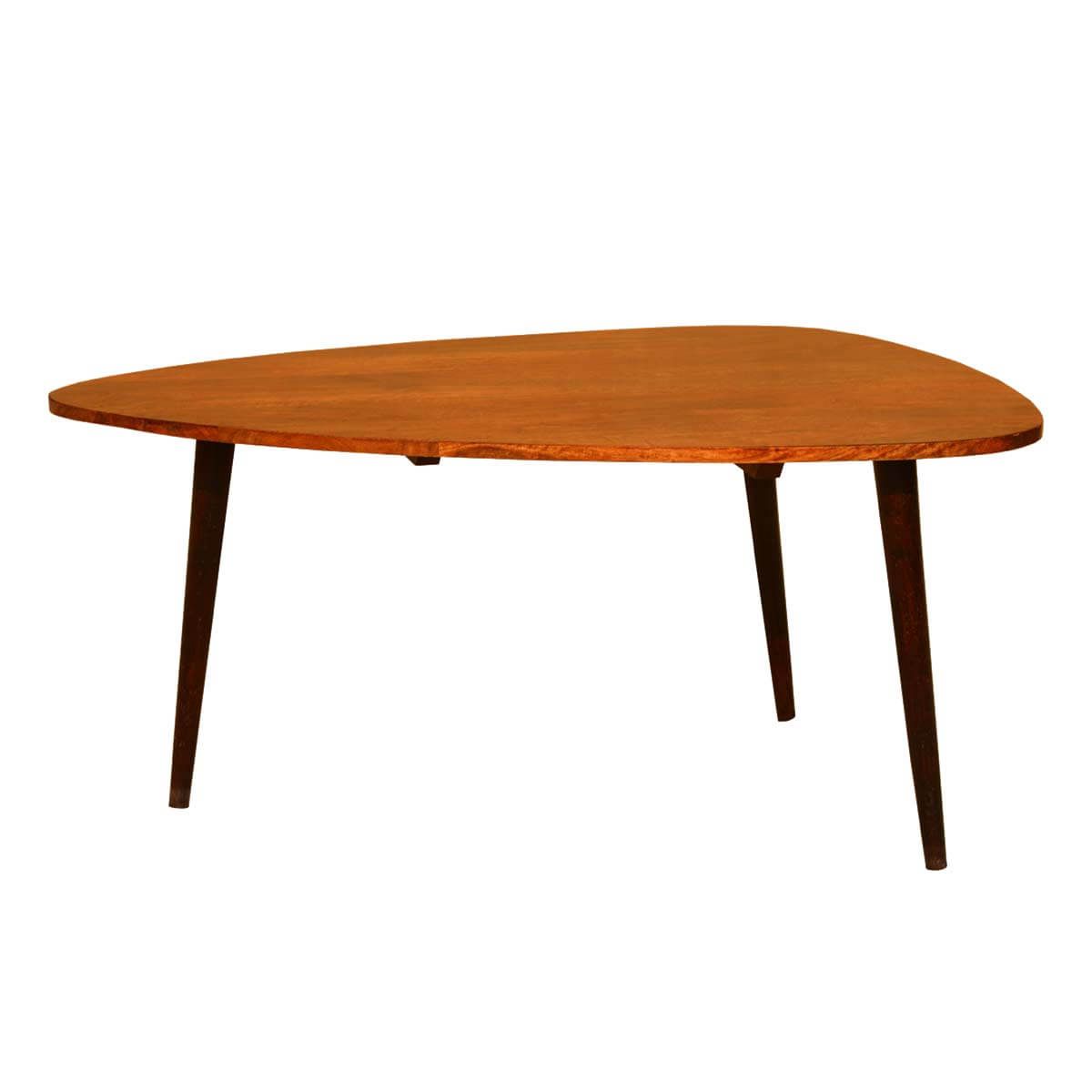 Best And Newest Triangular Coffee Tables Inside Arrowhead Mango Wood Triangular Coffee Table (Gallery 3 of 20)