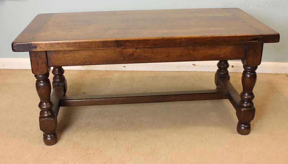 Best And Newest Vintage Gray Oak Coffee Tables With Antique Oak Coffee Table, Low Occasional Table – Antiques (View 7 of 20)