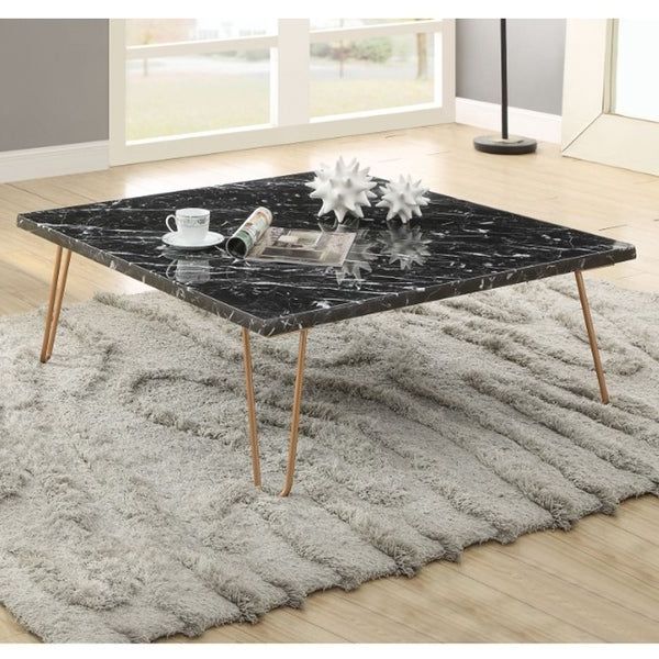 Black Marble Top Coffee Table With Metal Hairpin Style Pertaining To Most Popular Black Metal And Marble Coffee Tables (Gallery 13 of 20)