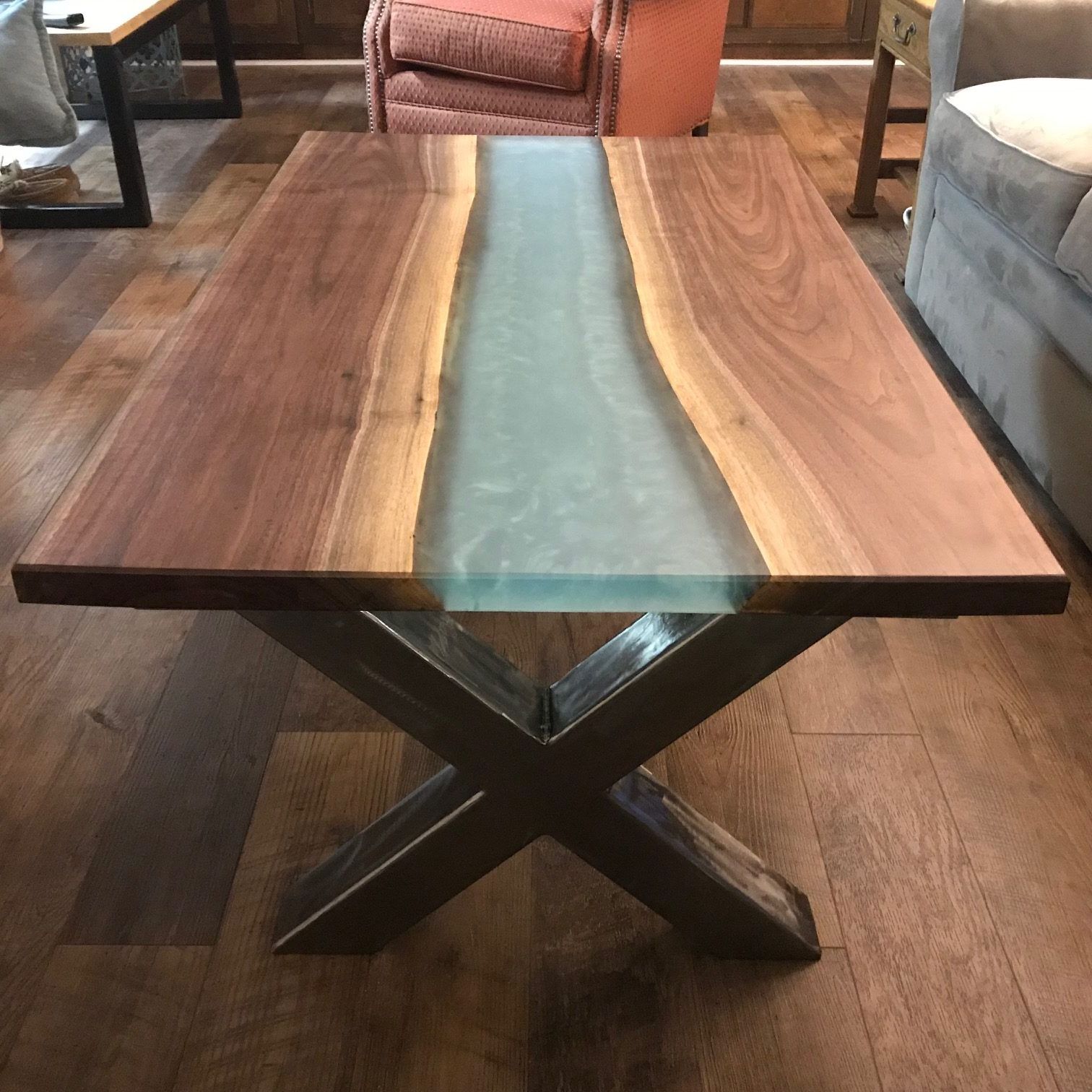 Black Walnut Coffee Table – River Table – Johnson Company With Most Popular Hand Finished Walnut Coffee Tables (Gallery 6 of 20)