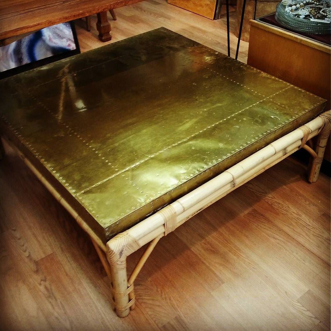 Brass Cocktail Table $125 #mercantilem #andersonville # In Most Popular Hammered Antique Brass Modern Cocktail Tables (Gallery 15 of 20)