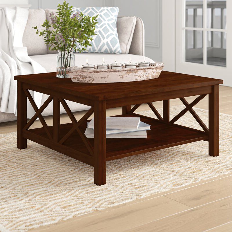 Breakwater Bay Solid Wood Coffee Table With Storage With Recent Black Wood Storage Coffee Tables (Gallery 13 of 20)
