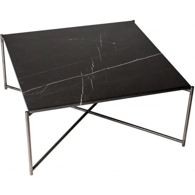Buy Black Marble Square Coffee Table & Gun Metal Base At Inside Preferred Black Metal And Marble Coffee Tables (Gallery 18 of 20)