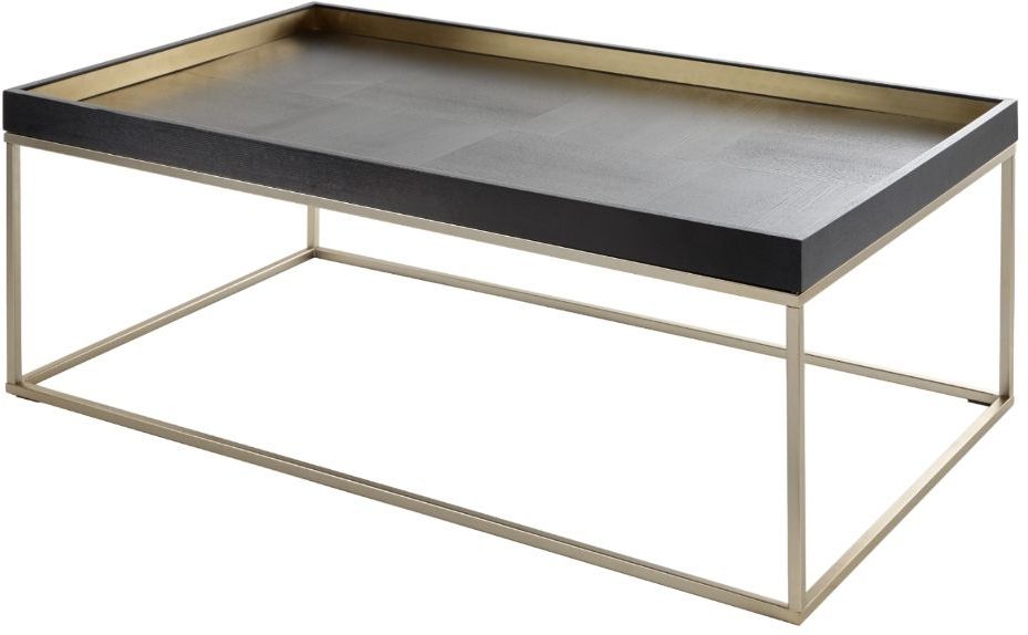 Buy Rv Astley Alyn Black Oak And Champagne Metal Coffee Inside Most Recently Released Metal And Oak Coffee Tables (View 15 of 20)
