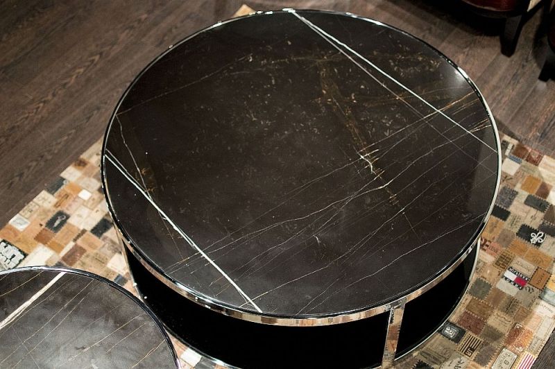 Buy Stone International Elba Black Marble Round Coffee In Well Known Black Metal And Marble Coffee Tables (View 17 of 20)