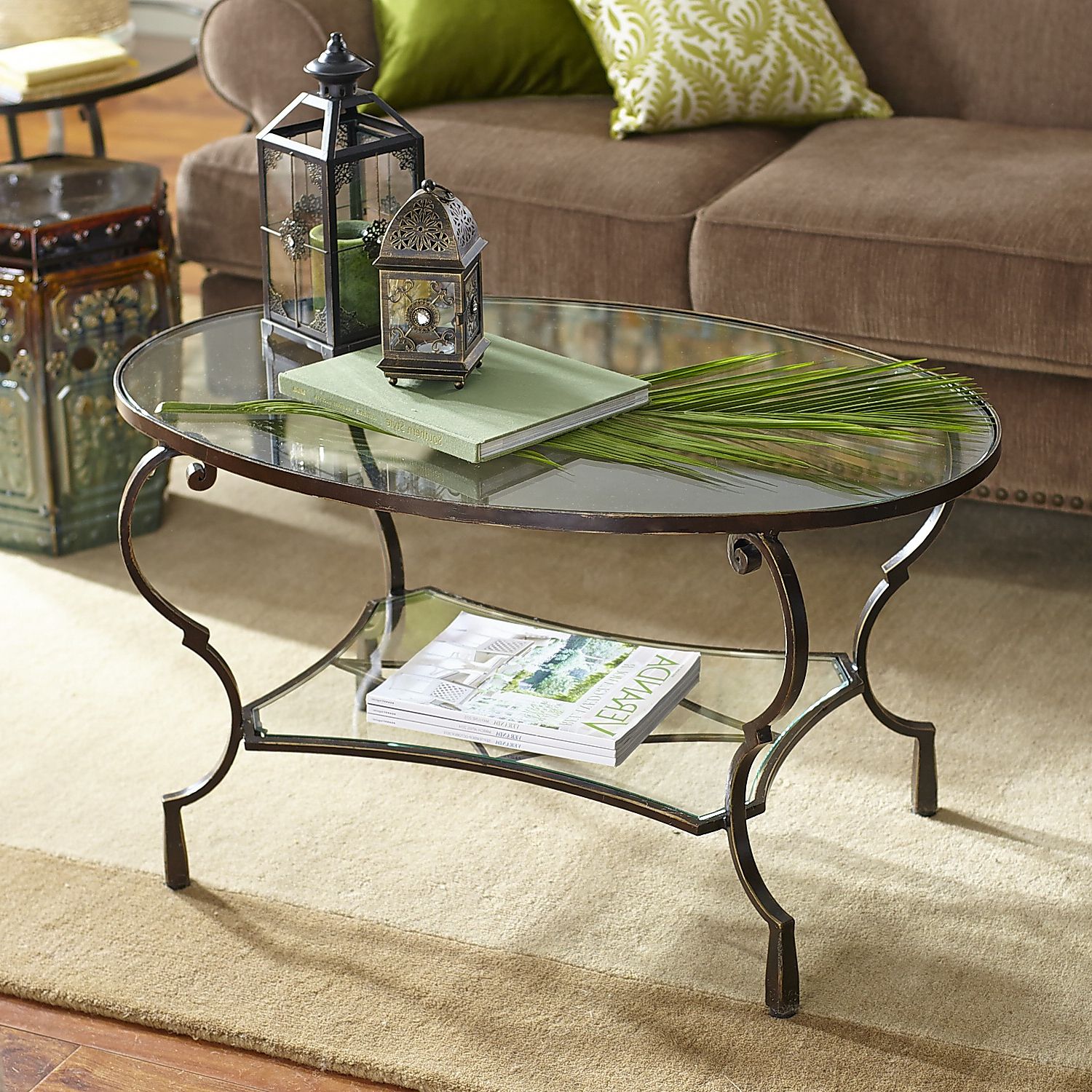 Chasca Glass Top Oval Coffee Table – Pier1 Throughout Most Recently Released Espresso Wood And Glass Top Coffee Tables (View 2 of 20)
