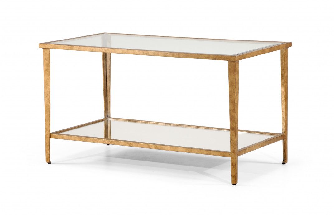 Chelsea House Carson Rectangular Cocktail Table Gold Pertaining To Most Up To Date Silver Leaf Rectangle Cocktail Tables (Gallery 5 of 20)