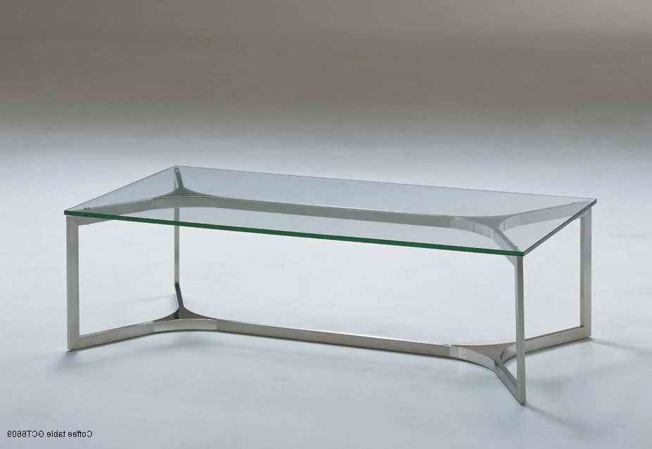 China Stainless Steel Rectanglar Coffee Table With Clear Pertaining To Preferred Glass And Stainless Steel Cocktail Tables (Gallery 18 of 20)